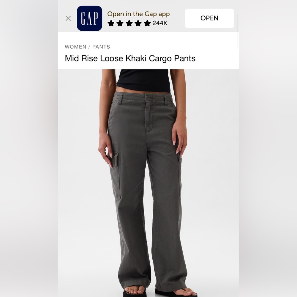 Gap cargo pants petite size 6 NWT